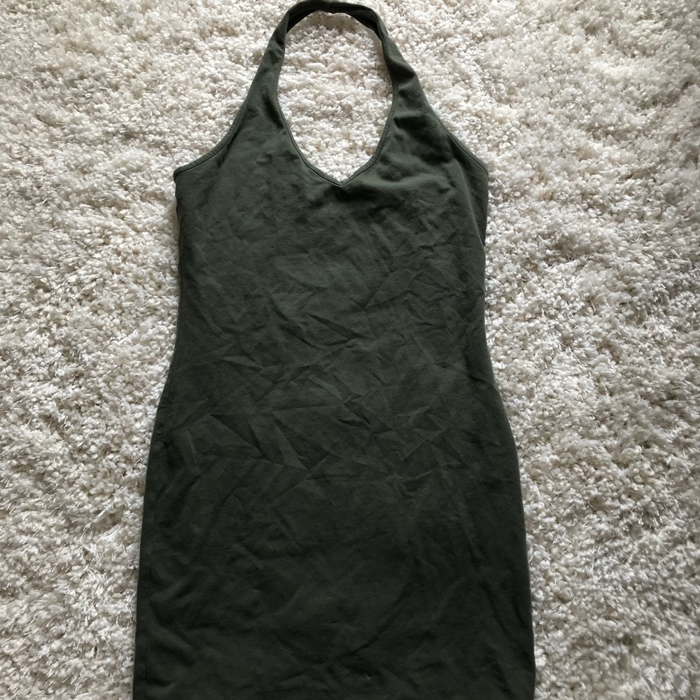 Olive green bodycon dress
